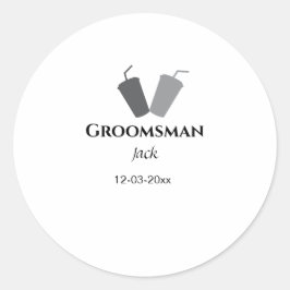 ENKEL MINIMAL tillägg ditt namn anpassat bröllopsa Runt Klistermärke