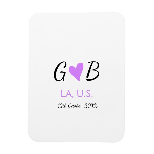 ENKEL MINIMAL tillägg ditt parnamn stad namn text Magnet (Vertikal)