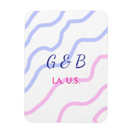 ENKEL MINIMAL tillägg ditt parnamn stad namn text Magnet