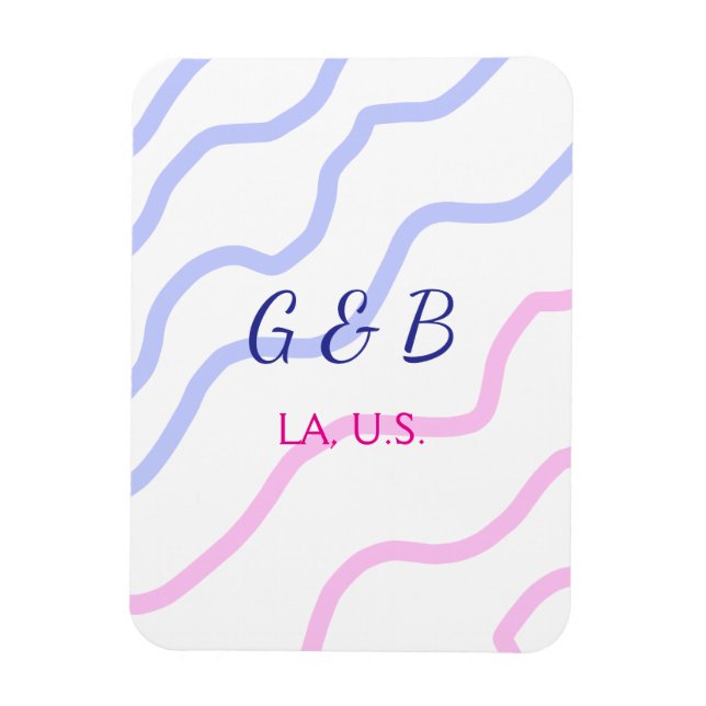 ENKEL MINIMAL tillägg ditt parnamn stad namn text Magnet (Vertikal)