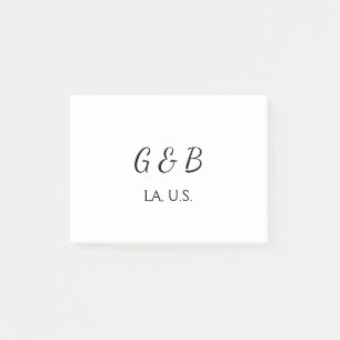 ENKEL MINIMAL tillägg ditt parnamn stad namn text Post-it Block