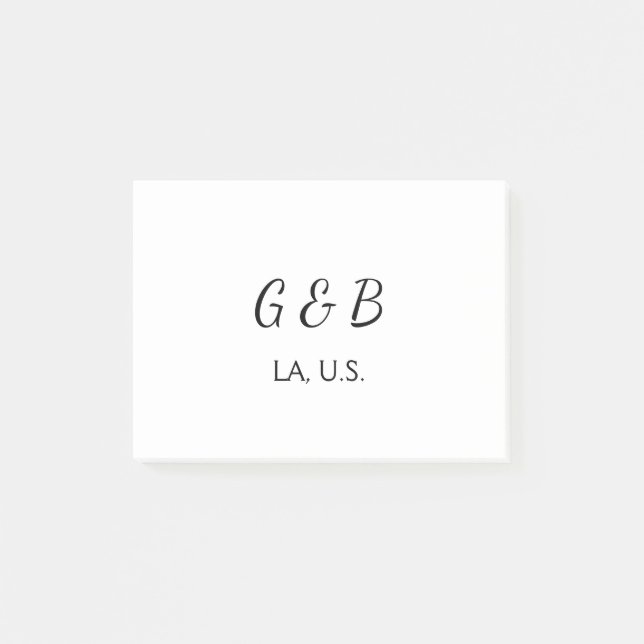 ENKEL MINIMAL tillägg ditt parnamn stad namn text Post-it Block (Framsida)