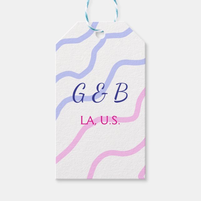 ENKEL MINIMAL tillägg ditt parnamn stadsnamn text Presentetikett (Framsidan)