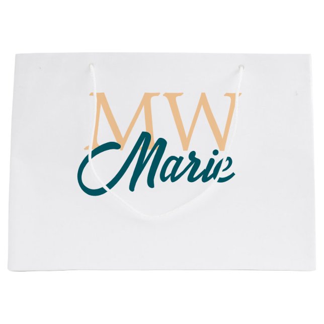 enkel minimal tillägg namn monogram orange blå fet (Framsidan)