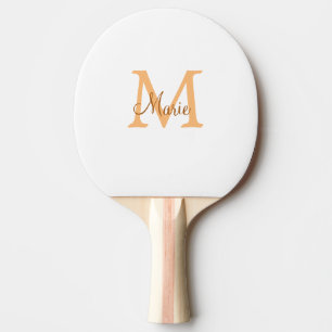 enkel minimal tillsats av namn monogram orange bru pingisracket