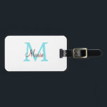 enkel minimal tillsats av namn monogram rosa rött  bagagebricka<br><div class="desc">vacker design</div>