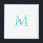 enkel minimal tillsats av namn monogram rosa rött  magnet<br><div class="desc">vacker design</div>