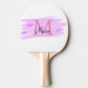 enkel minimal tillsats av namn-monogram rosa vatte pingisracket