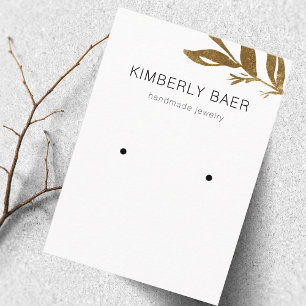 Enkel, minimal Visning för Guld Greenery White Ear Visitkort