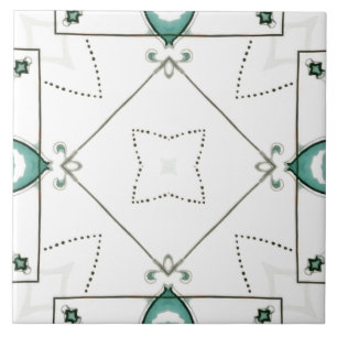 Enkel,minimal,vit och grönt,mosaik kakelplatta