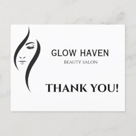 Enkel Minimal Vit Och Svart Skönhetssalong Postca Vykort