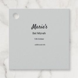 enkel minimal vit svart klassisk edi bat mitzvah gåvor etiketter