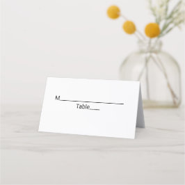 enkel minimal vit svart klassisk edi bat mitzvah placeringskort