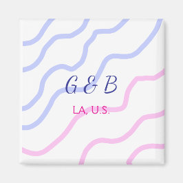 ENKEL MINIMALISK lägg till ditt parnamn stadsnamn  Magnet