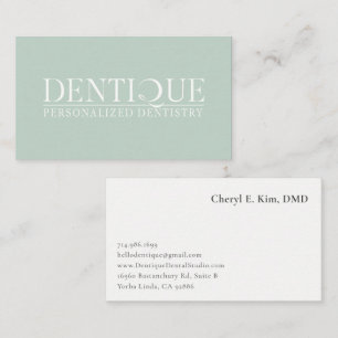 Enkel Minimalisk Mjuk Mintgrön Logo Professionell Visitkort