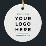 Enkel minimalist | Anpassningsbar Business Logotyp Julgransprydnad Keramik<br><div class="desc">Enkel minimalist | Anpassningsbar Logotyp jul-keramiska prydnadsföremål</div>