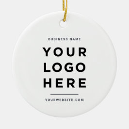 Enkel minimalist | Anpassningsbar Business Logotyp Julgransprydnad Keramik