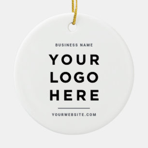 Enkel minimalist Anpassningsbar Business Logotyp Julgransprydnad Keramik
