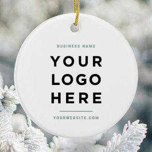 Enkel minimalist Anpassningsbar Business Logotyp Julgransprydnad Keramik