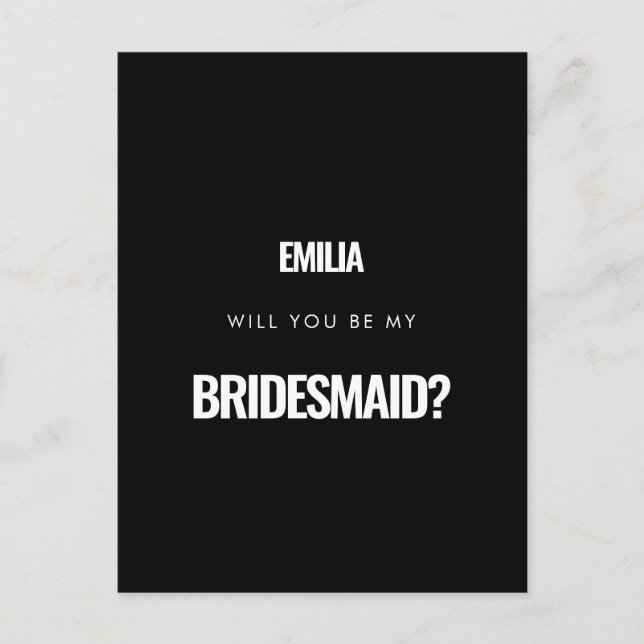 Enkel minimalist, blir du min brud? vykort (Framsida)