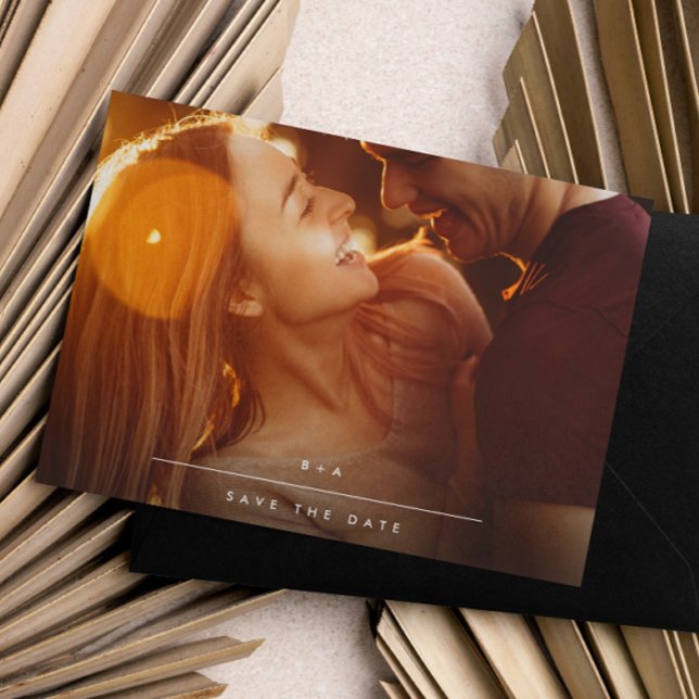 Enkel MINIMALIST Modern Monogram Spara Datumet (Skapare uppladdad)