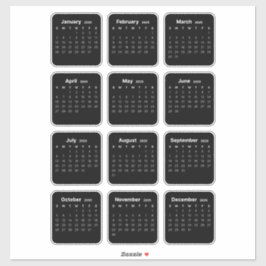 Enkel minimalistisk 2025-kalender varje månad klistermärken