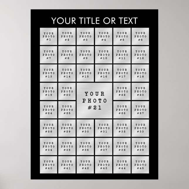 Enkel minimalistisk 45 fotokollage personliggjort poster (Framsidan)
