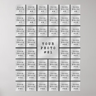 Enkel minimalistisk 45-fotokollage svart poster