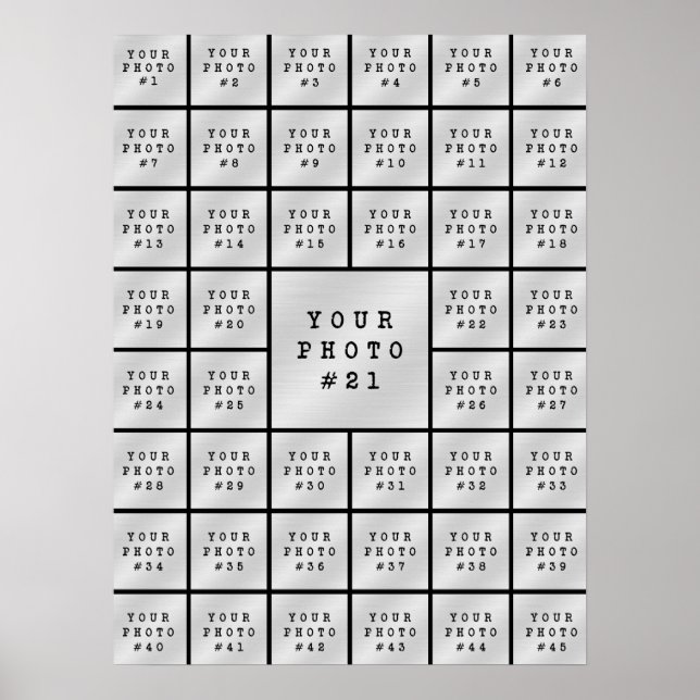Enkel Minimalistisk 45 Fotokollage Svart Poster (Framsidan)