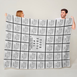 Enkel, minimalistisk 45-Personlig för fotokollage Fleecefilt