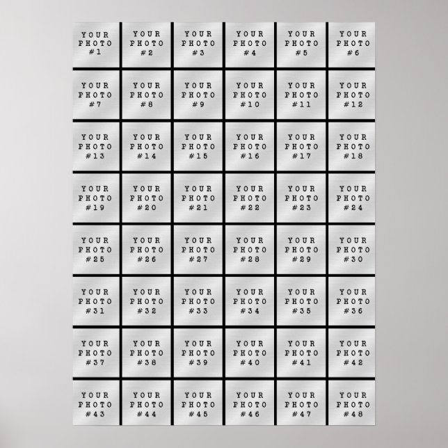 Enkel Minimalistisk 48 Fotokollage Svart Poster (Framsidan)