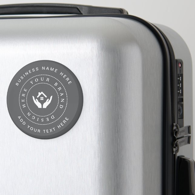 Enkel minimalistisk anpassad logotyp & textreklam magnet (In Situ (Luggage))