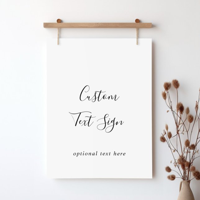 Enkel minimalistisk anpassad textskylt poster (Skapare uppladdad)