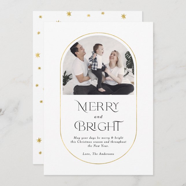 Enkel, minimalistisk Arch Modern julfamilj  Julkort (Fram/baksida)