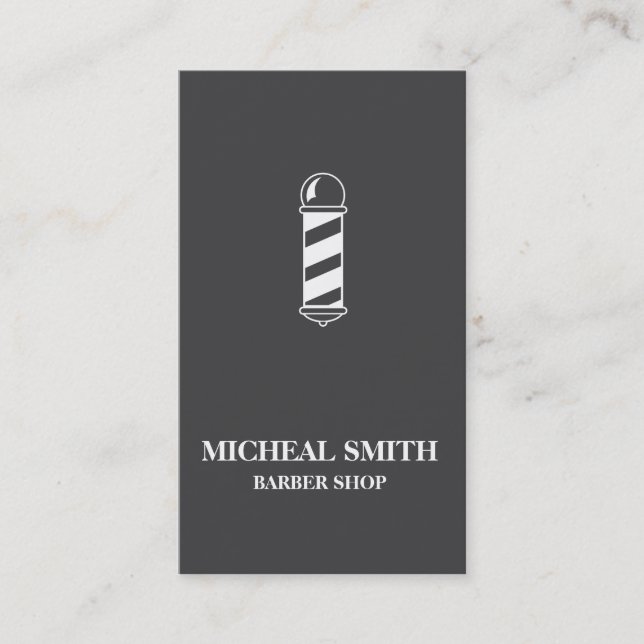 Enkel minimalistisk barberarsalong visitkort (Framsida)
