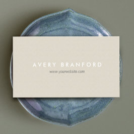 Enkel, minimalistisk beige modern Elegant Visitkort