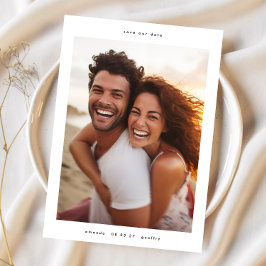 enkel, minimalistisk bild av ram bröllop spara datumet