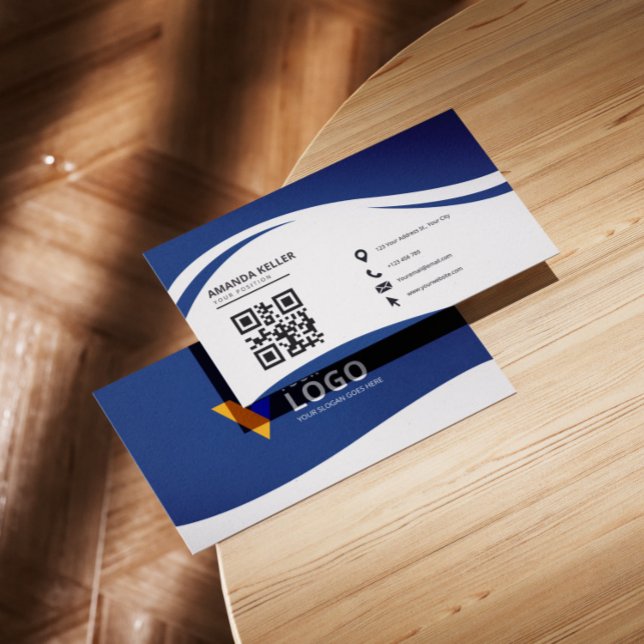 Enkel, minimalistisk blå visitkort (Skapare uppladdad)