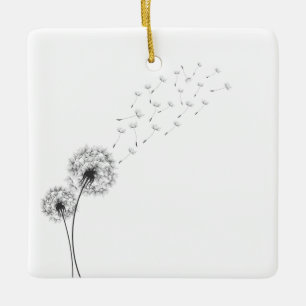 Enkel, minimalistisk blåsningsdandelion Ornament