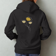 Enkel minimalistisk blomdesigned flickhuvtröja