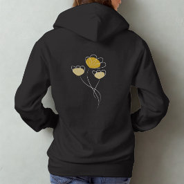 Enkel minimalistisk blomdesigned flickhuvtröja t shirt