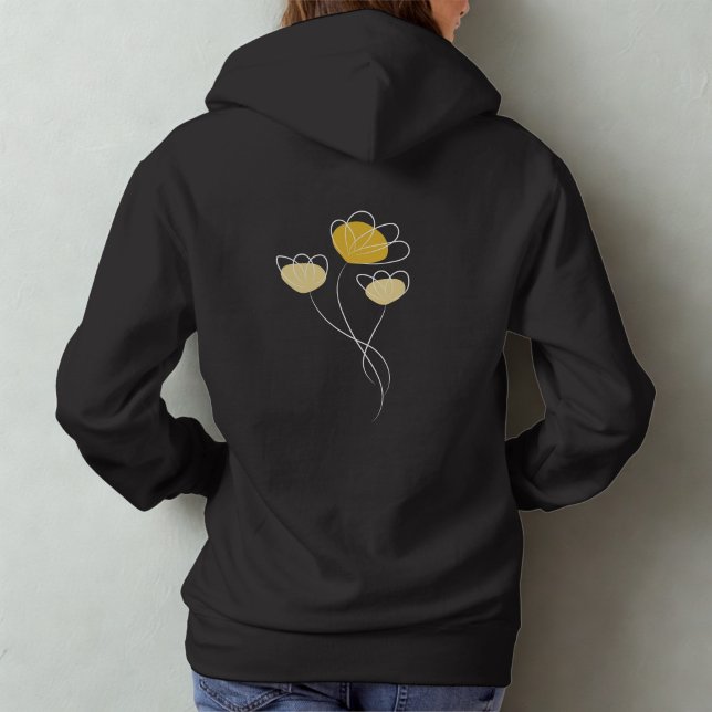 Enkel minimalistisk blomdesigned flickhuvtröja t shirt (Skapare uppladdad)