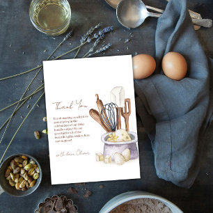 Enkel, minimalistisk boho Bakery Chef Baby Shower Tack Kort