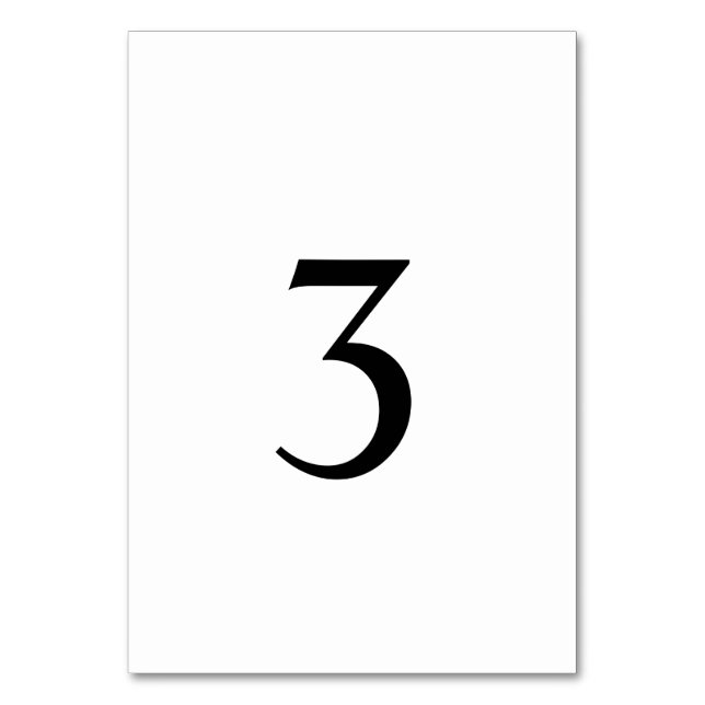 Enkel minimalistisk Bordsnummer (Framsidan)