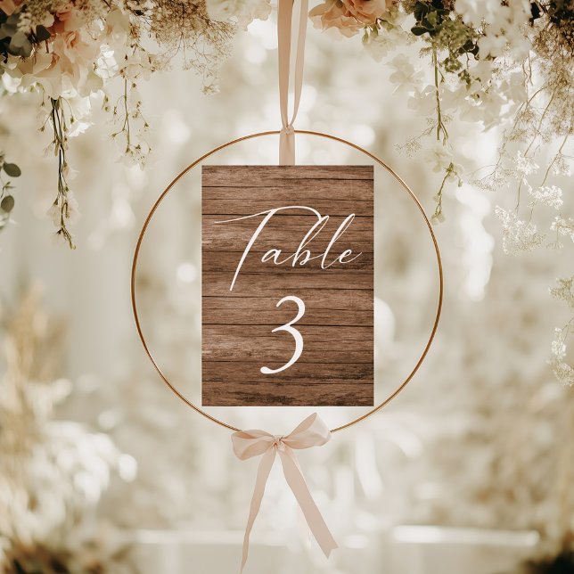 Enkel minimalistisk Bordsnummer av trä (Simple Minimalist Wooden Table Number Card)
