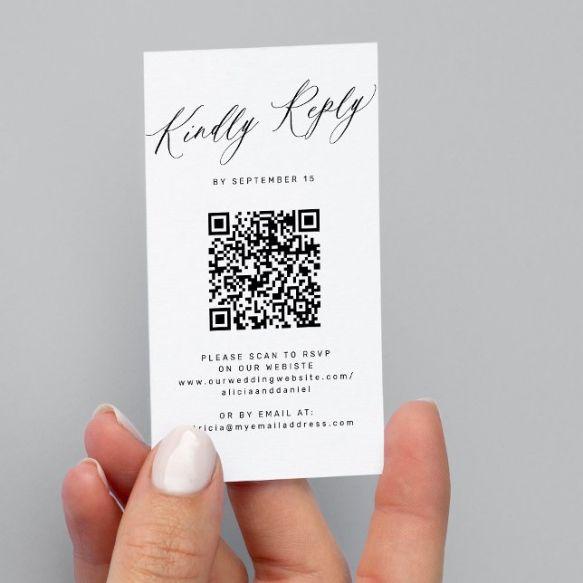 Enkel minimalistisk bröllop OSA för budgeterad QR- Tilläggskort (Skapare uppladdad)