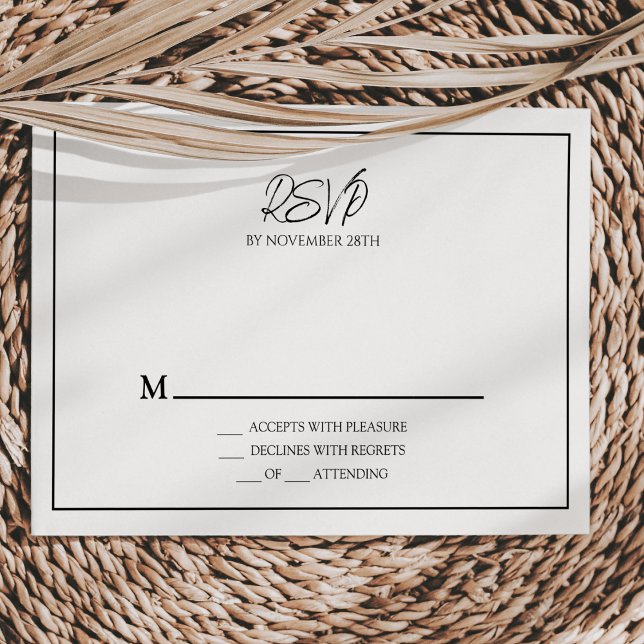 Enkel minimalistisk Bröllop OSA-svarskort OSA Kort (Skapare uppladdad)