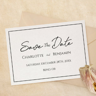 Enkel, minimalistisk Bröllop-platta Spara datumkor Spara Datumet
