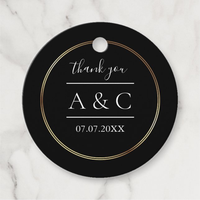 Enkel minimalistisk Bröllop Tack Gåvor Etiketter (Framsida)