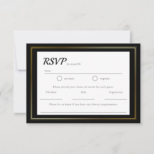 Enkel minimalistisk bröllops-RSVP OSA Kort (Framsida)